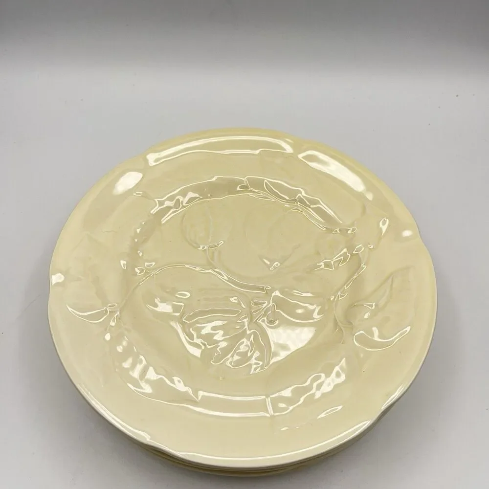 Williams Sonoma Olive Harvest Yellow Salad Plates Made In Portugal Set Of 4